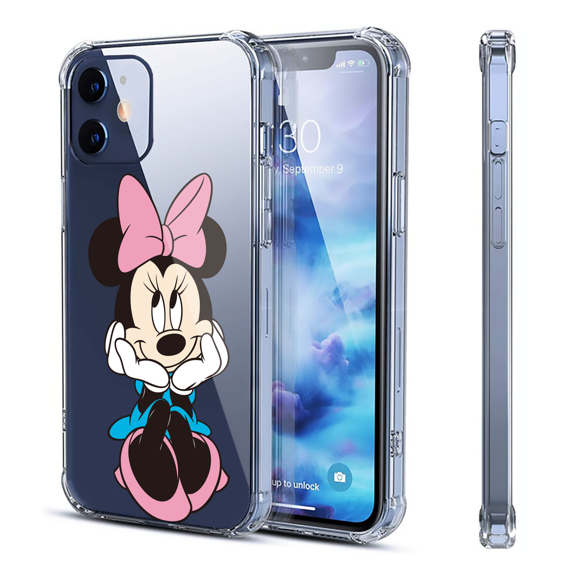 （画像用） ミッキーマウス Mickey Mouse 【iPhone 12シリーズ対応】透明スマホケース（クリアソフトケース）